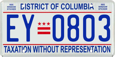 DC license plate EY0803