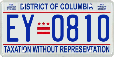 DC license plate EY0810