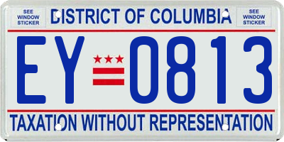 DC license plate EY0813