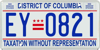 DC license plate EY0821