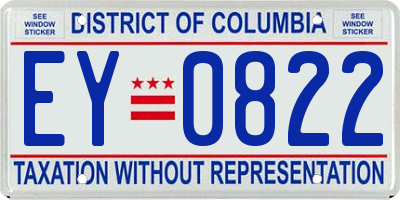 DC license plate EY0822