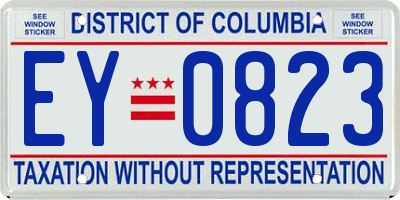 DC license plate EY0823