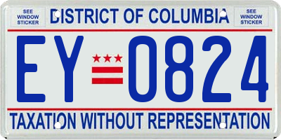 DC license plate EY0824