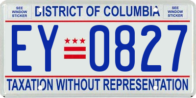 DC license plate EY0827