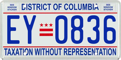 DC license plate EY0836