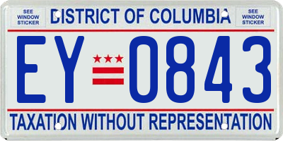 DC license plate EY0843