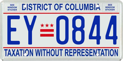 DC license plate EY0844