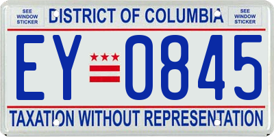 DC license plate EY0845