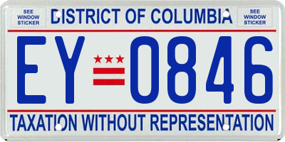 DC license plate EY0846