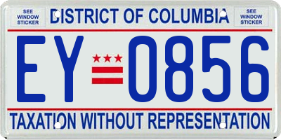 DC license plate EY0856