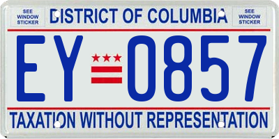 DC license plate EY0857