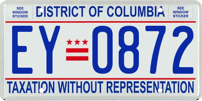 DC license plate EY0872