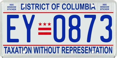 DC license plate EY0873