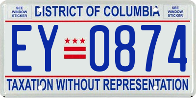 DC license plate EY0874