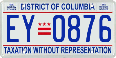 DC license plate EY0876