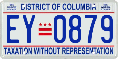 DC license plate EY0879