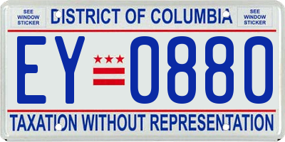 DC license plate EY0880