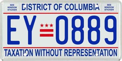 DC license plate EY0889