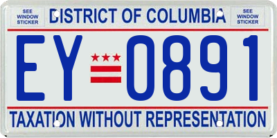 DC license plate EY0891