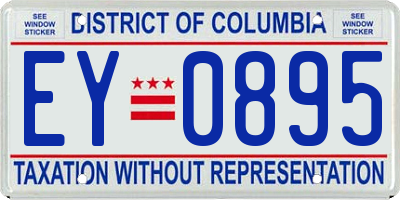 DC license plate EY0895