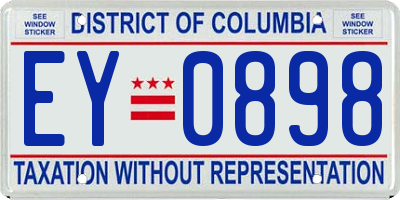 DC license plate EY0898