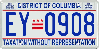 DC license plate EY0908