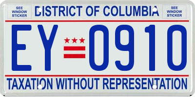 DC license plate EY0910