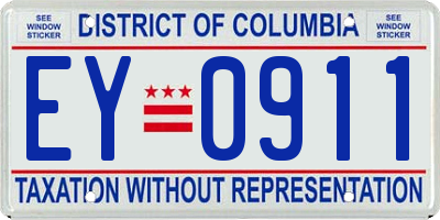 DC license plate EY0911