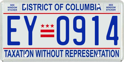 DC license plate EY0914