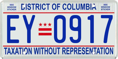 DC license plate EY0917