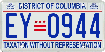 DC license plate EY0944