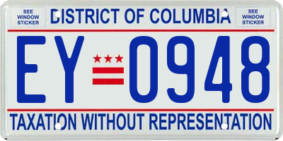 DC license plate EY0948