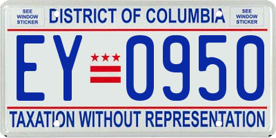 DC license plate EY0950