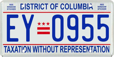 DC license plate EY0955