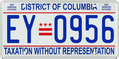 DC license plate EY0956