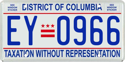 DC license plate EY0966