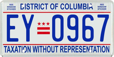 DC license plate EY0967