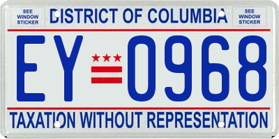 DC license plate EY0968