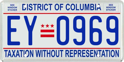 DC license plate EY0969