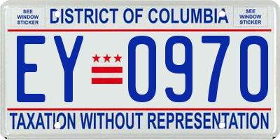 DC license plate EY0970