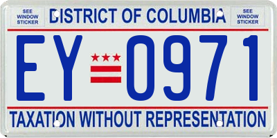 DC license plate EY0971