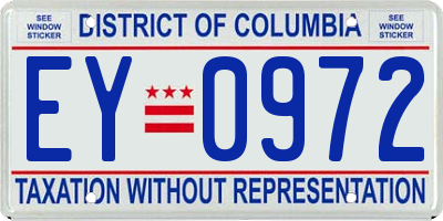 DC license plate EY0972