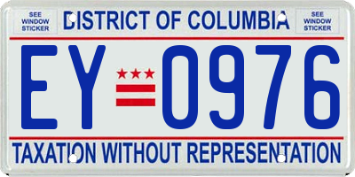 DC license plate EY0976