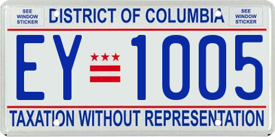 DC license plate EY1005