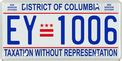 DC license plate EY1006