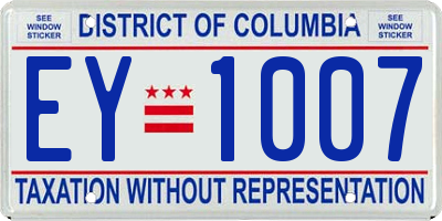 DC license plate EY1007