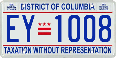 DC license plate EY1008