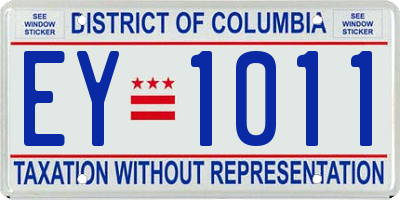 DC license plate EY1011