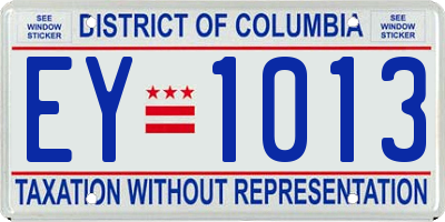 DC license plate EY1013