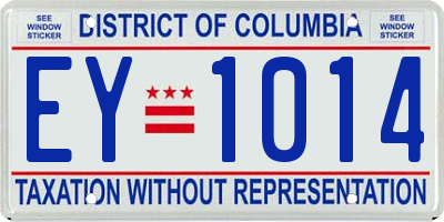 DC license plate EY1014